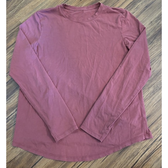 Lululemon Shirt Womens Medium Pink Long Sleeve Lightweight High Low Hem Yoga Top - Picture 1 of 5